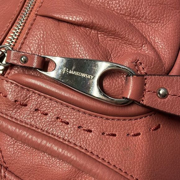 B. Makowsky Brick Red Shoulder Bag - Picture 8 of 9